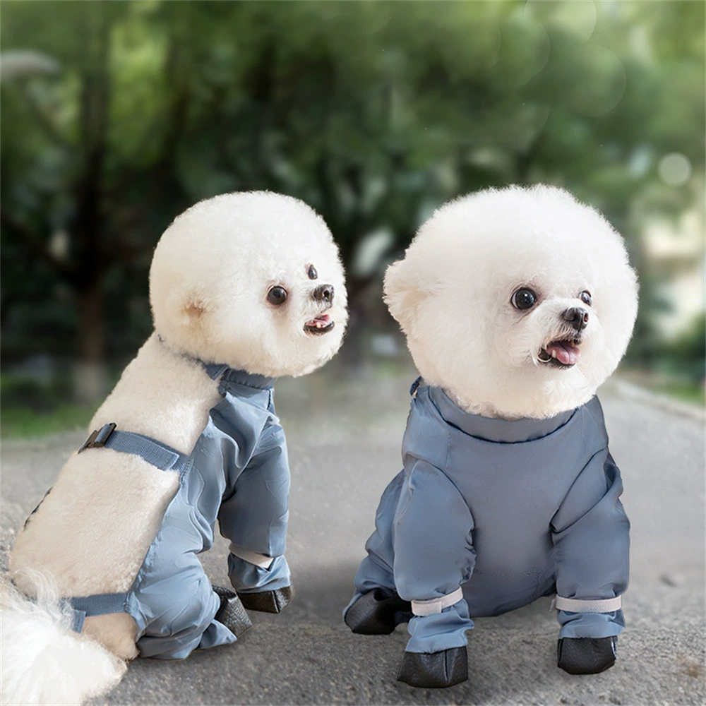 Одежда для собак проста и универсальна, пылезащитные штаны, закрывающие живот и ноги, для выхода на улицу, водонепроницаемые и грязеотталкивающие пылезащитные штаны для домашних животных Teddy Bichon.