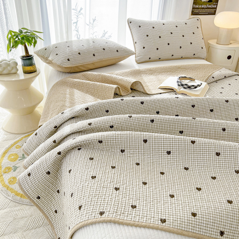 雙面純棉兒童床蓋單件水洗全棉榻榻米墊夾棉絎縫床單炕單夏被批發