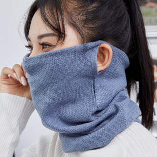 Hanging Ear Neck Sleeve Autumn and Winter Men's and Women's Cervical Neck False Collar Wool Thickened Warm Knitted Neck Protection Scarf Scarf