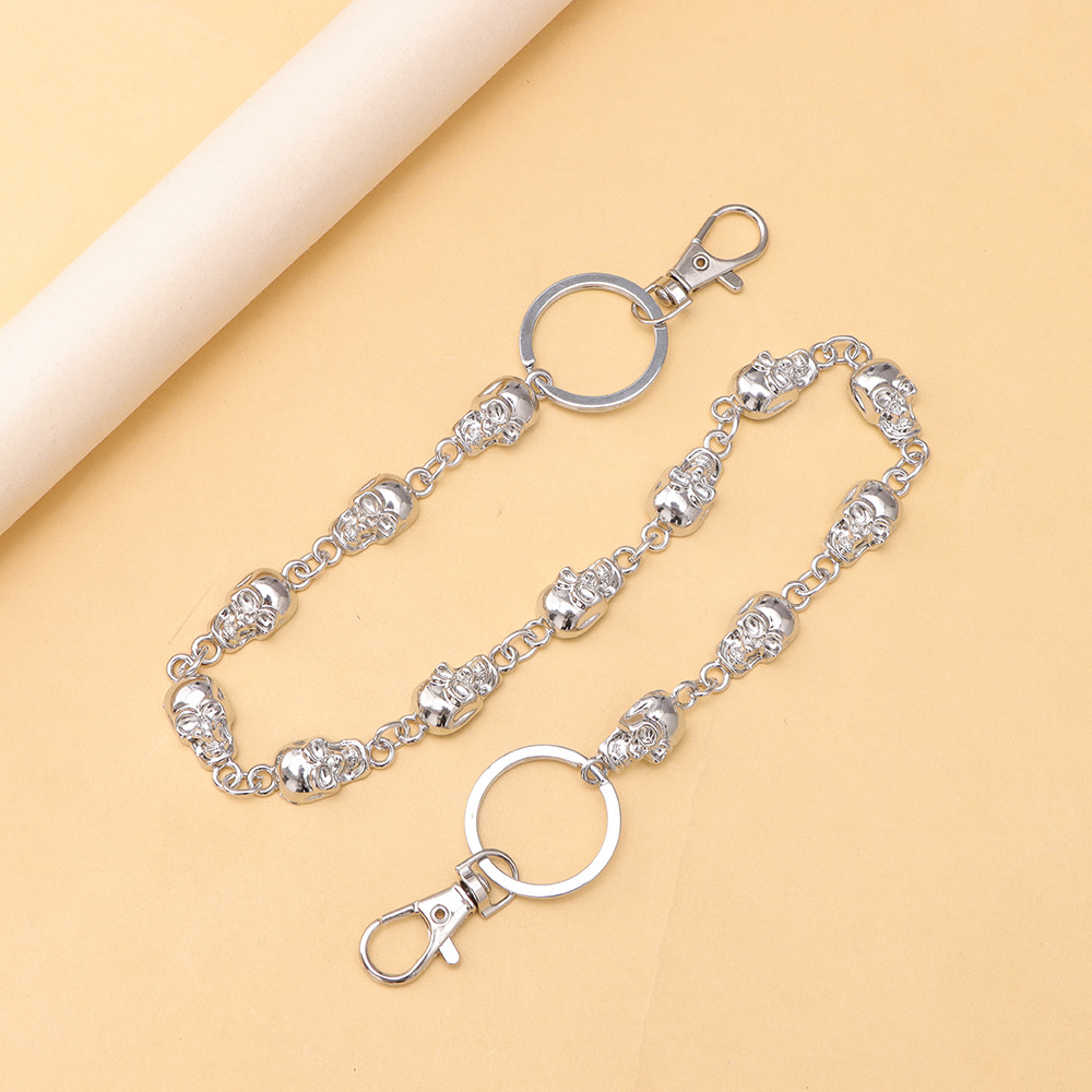 Hot Selling Ghost Head Men's Skull Waist Clothing Decoration Hip Hop Personality Metal Pants Chain Accessory_voghion.com