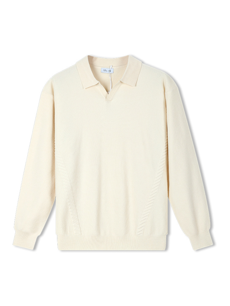 Transfronterizo de hombre otoño y invierno 2025 nuevo suéter de cuello en V camiseta de punto hombre de negocios casual suéter de polo americano