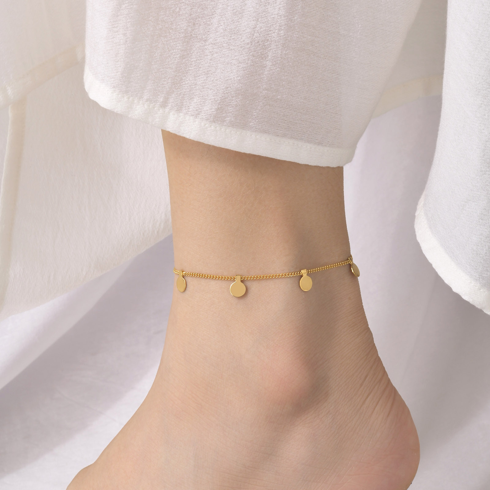 1 Piece Simple Style Geometric Stainless Steel Plating Womenu0027S Anklet