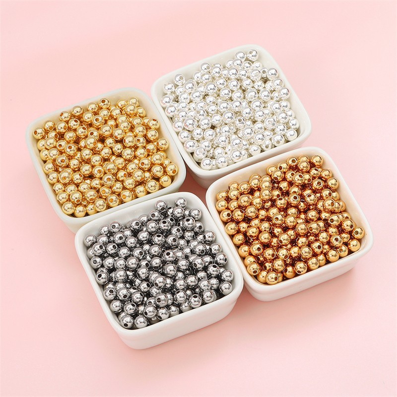 43g Weight Beads Jewelry Making Type Diameter 6 mm Jewelry Making Size 100 PCS/Package 50 PCS/Package Diameter 6 Mm Hole 1~1.9mm Copper Round DIY Jewelry Accessories Beads