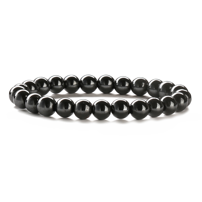 Fábrica directa de piedra natural ojo de tigre pulsera de cuentas pulsera de piedra de biliar negra productos acabados joyería pulsera multicolor al por mayor