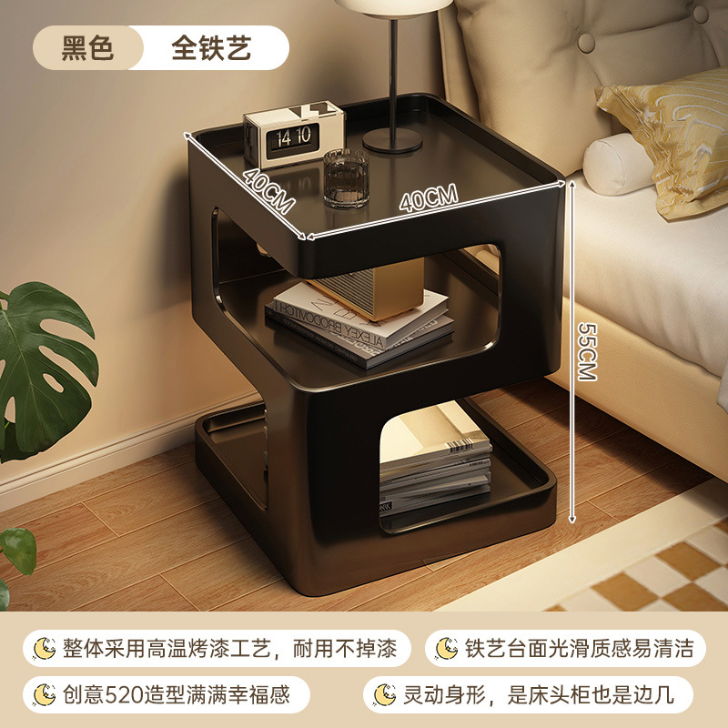 Creativa meseta de cabecera doméstica dormitorio creativo pequeño armario de hierro forjado estante ligero de lujo de alta sensación meseta de cabecera de la cama