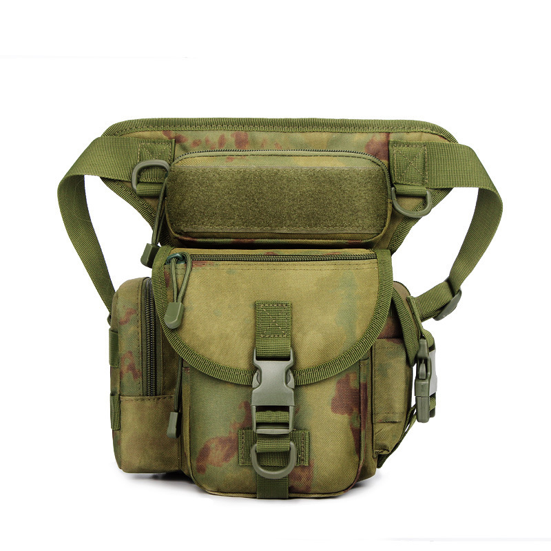Riñonera para deportes al aire libre, bolsa para pierna cuadrada de camuflaje para ventilador militar, riñonera para ciclismo, riñonera de almacenamiento multifuncional ligera