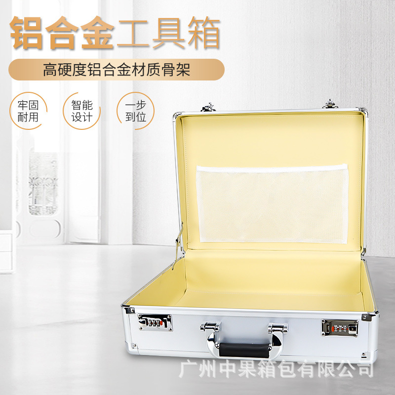 공장 재고 다기능 알루미늄 합금 가방 저장 장비 상자 두꺼운 충격 방지 도구 상자 도매