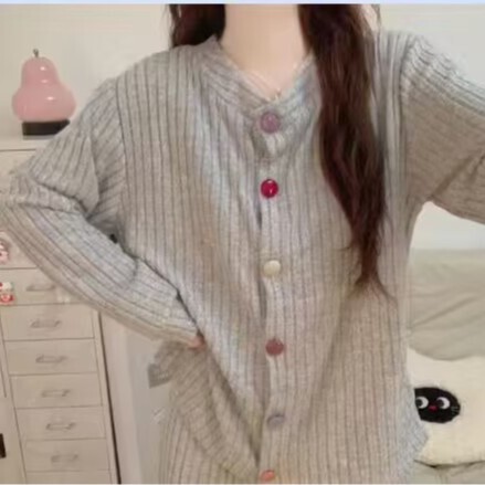 2025 New Thickened Cashmere Women's Home Wear Set Korean Simple Style Spring, Summer, Autumn and Winter Pajamas