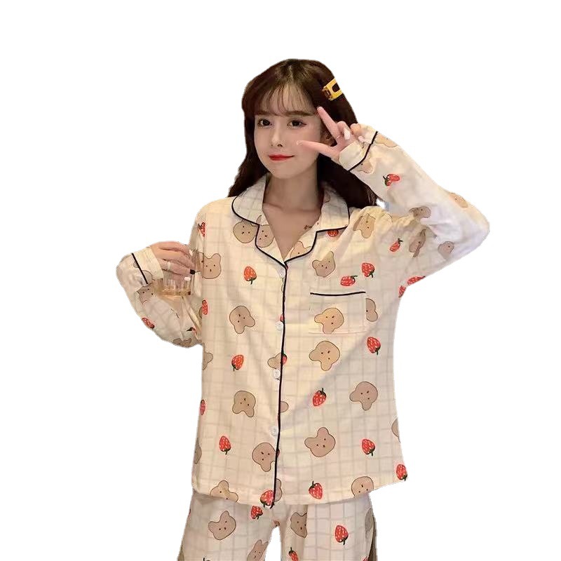 Conjunto de Ropa para el Hogar de Primavera y Otoño 2025 para Mujer, Pijama de Manga Larga con Estampado de Dibujos Animados y Pantalones Largos, Conjunto de Dos Piezas image 6