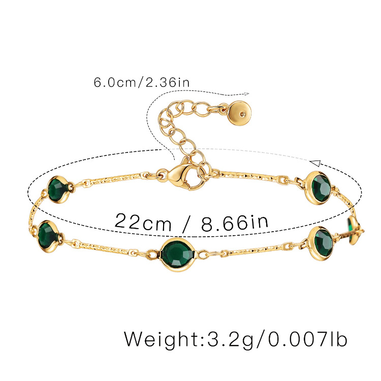 copper green zircon simple adjustable fine anklet jewelry wholesale Nihaojewelrypicture16