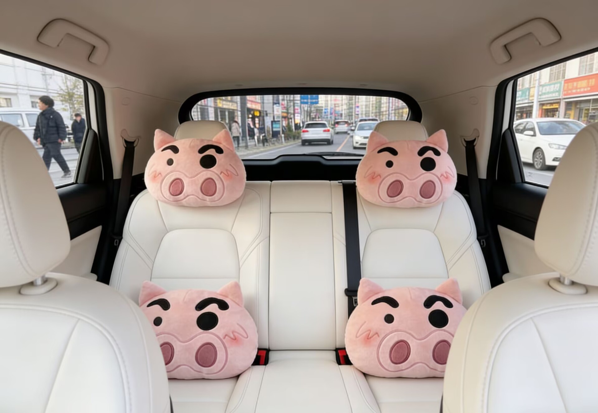 Cartoon New Style Piggy Doll Car Headrest Interior Decoration Neck Pillow Sunny Day Piggy Headrest Interior Decoration Sunny Day Piggy