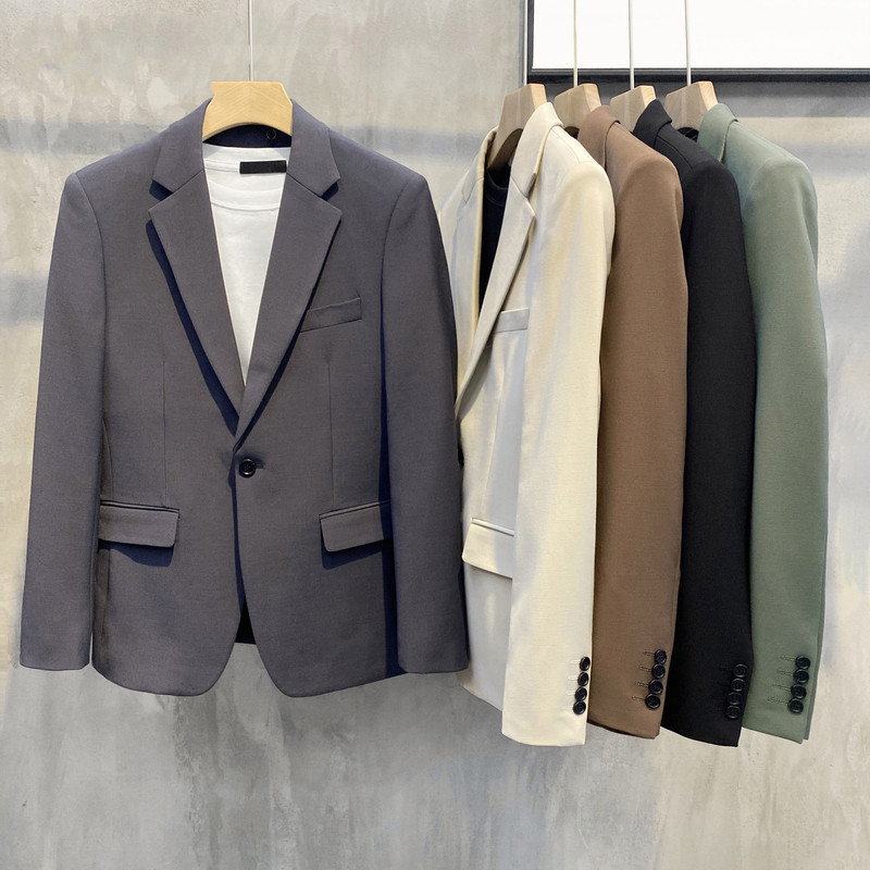 Men's Quality Dape Casual Suit Autumn Slim-fit Loose Non-ironing Suit British Gentleman Single Suit Jacket Trendy Men's Quality Dape Casual Suit Autumn Slim-fit Loose Non-ironing Suit British Gentleman Single Suit Jacket Trendy