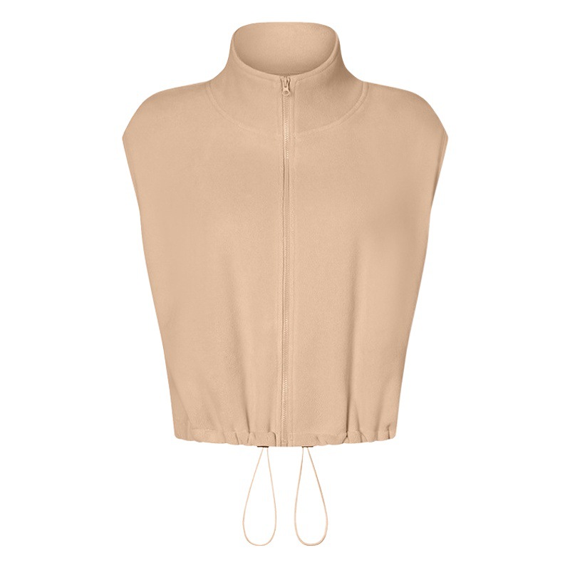 Oli terciopelo soporte collar cremallera chaleco mujer Otoño e Invierno deportes caliente chaqueta casual forrado de lana sin mangas Chaleco de fitness desgaste exterior