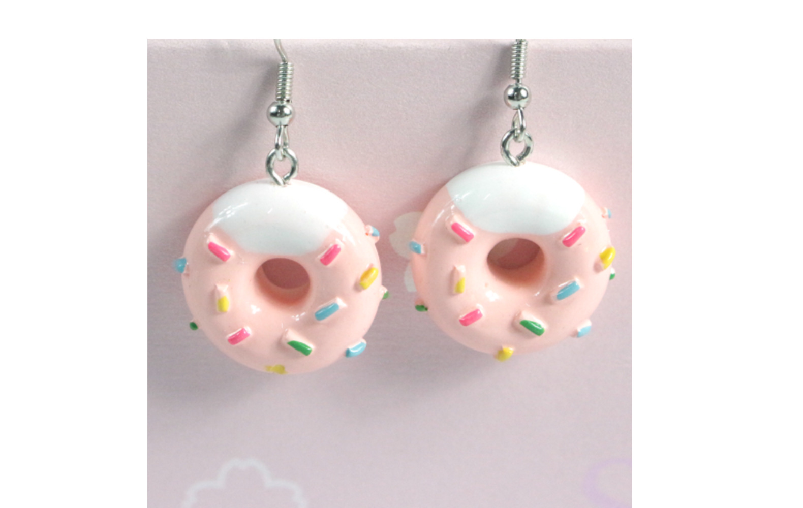 1 Pair Cartoon Style Donuts Plastic Resin Women's Drop Earrings display picture 1