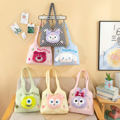 新款卡通三麗鷗手提包女孩百搭包可愛草莓熊庫洛米日系便當手提袋