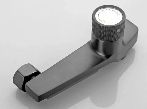 Gun gray all-copper mixing valve hot and cold bathtub faucet exposed waterfall shower triple faucet shower set