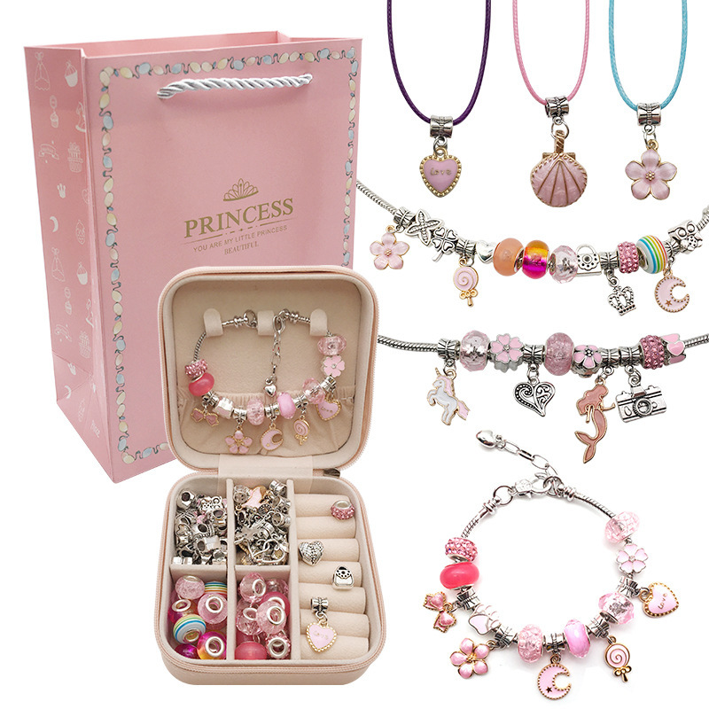 3 children diy handmade beaded bracelet birthday gift 6-12 years old girl creative jewelry suit gift box 3 children diy handmade beaded bracelet birthday gift 6-12 years old girl creative jewelry suit gift box