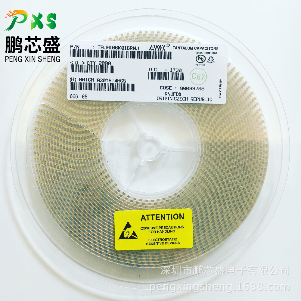 TAJA106K016RNJ 原装正品  TAJ系列A型钽电容10UF16V10%