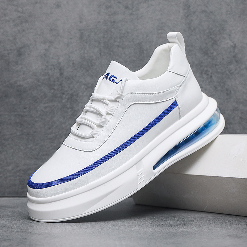 小白鞋男秋季內增高男鞋減震氣墊滑板鞋韓版青年運動休閒鞋子