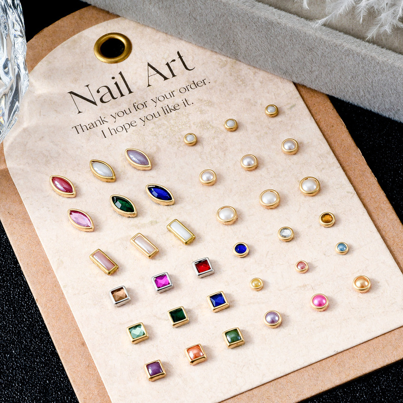 Cross-Border Popular Nail Art Rhinestones, Pearl Half-Round and Square Mixed Nail Rhinestones, Decoration Materials Wholesale Cross-Border Popular Nail Art Rhinestones, Pearl Half-Round and Square Mixed Nail Rhinestones, Decoration Materials Wholesale