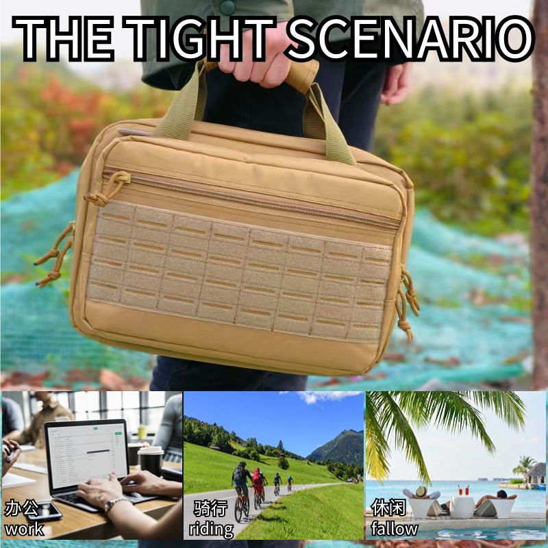 Deportes al aire libre almacenamiento crossbody bolsa de pecho táctico hombres y mujeres bolsa de almacenamiento láser corte poliéster táctica pistola bolsa