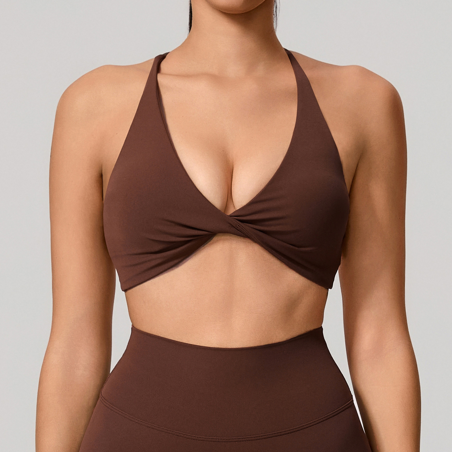 Xijia cruza hombros delgados y revela ropa interior deportiva femenina con sensación de nube, cuello con almohadilla para el pecho, sujetador ajustado de yoga transfronterizo y Fitness image 13