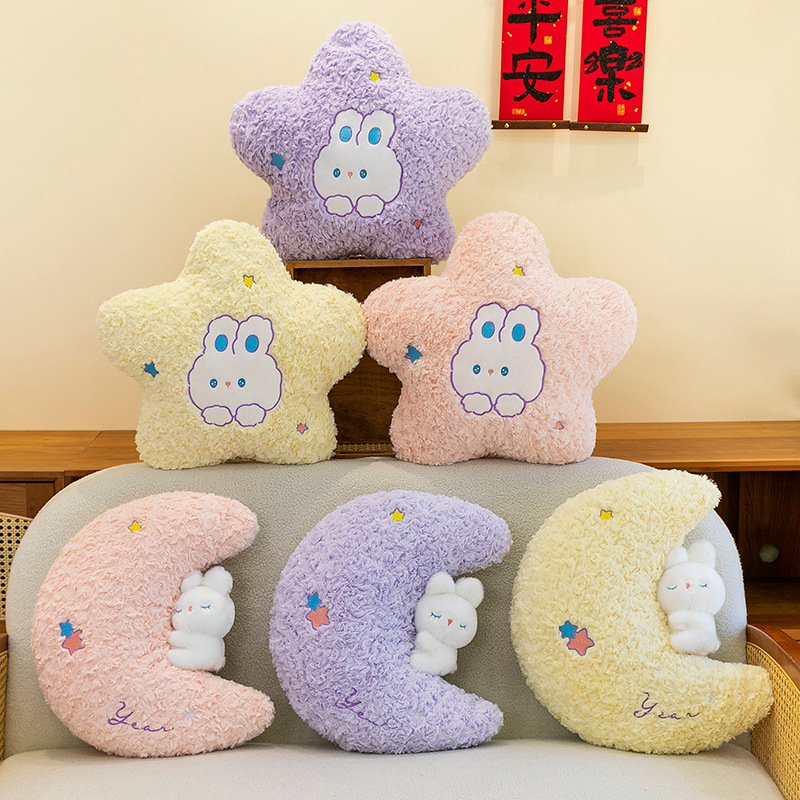 New Star Creative Pillow for Girls Sleeping Moon Plush Cushion on…