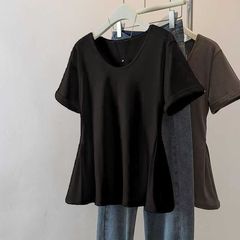 短いTはボールの大きいサイズが見えてやせている半袖のtシャツの女性の夏の新型は腰を収めて腹を覆いますデザインの独特な上着のins潮を覆います。