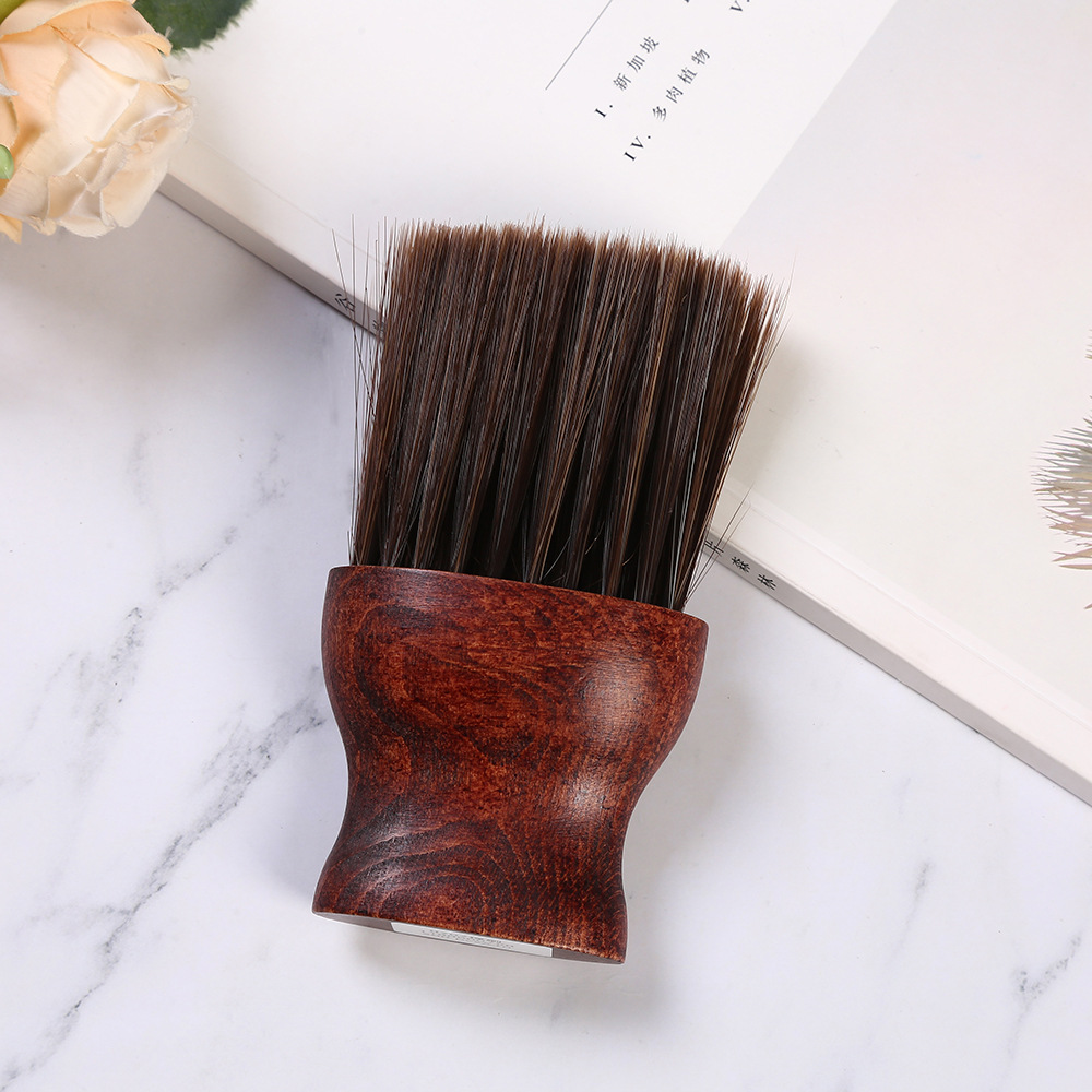 Barber wooden short-handled brush hairdressing soft-bristle brush cutting hair sweeping hair cleaning brush broken hair brush barber shop supplies