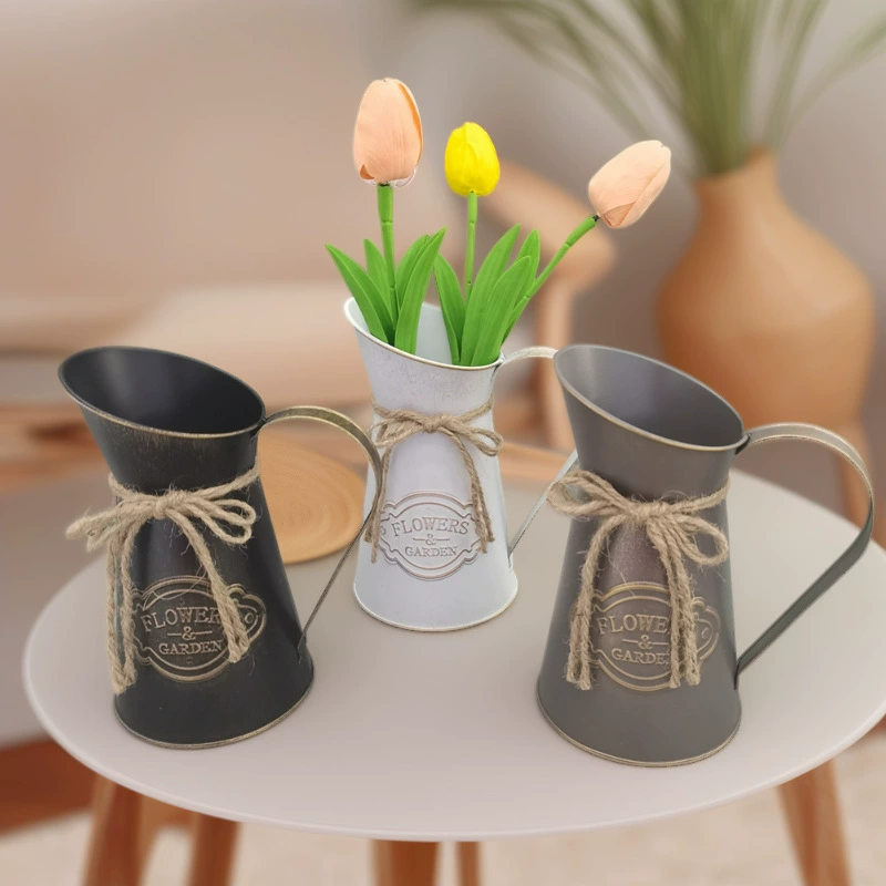 Оцинкованного железа пастырской старинные вазы американская железная ваза украшения дома железное ведро