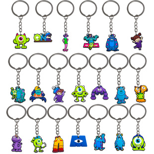 Monsters University Keychain DIY Cartoon Pvc School Bag Bag Soft Rubber Keychain Pendant Cross-Border Wholesale