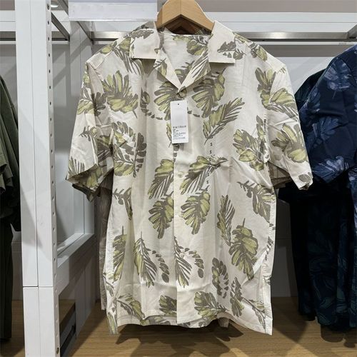 Men's Modal Cotton Blended Print Short-Sleeve Open-Neck Shirt 467512 467120 467513 458353