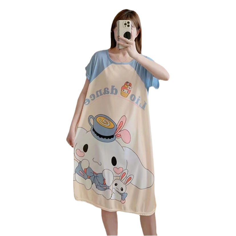 Camisón transfronterizo del sudeste asiático, superventas, pijamas finos, dulces y lindos de manga corta, ropa para el hogar de celebridades de Internet para mujer