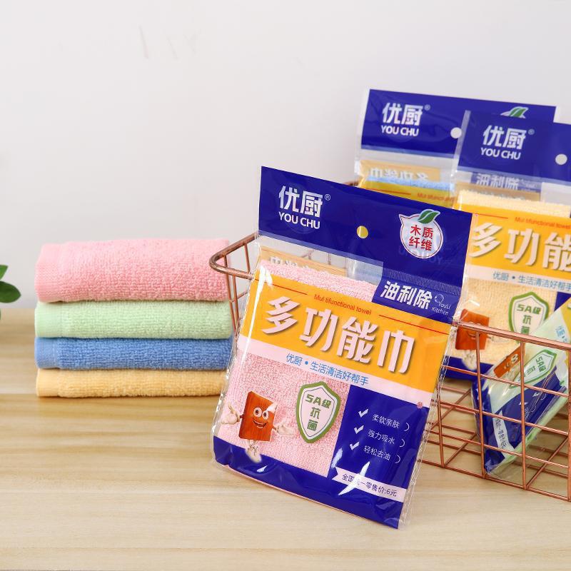 不沾油木纤维洗碗巾厚款厨房清洁油利除抹|undefined