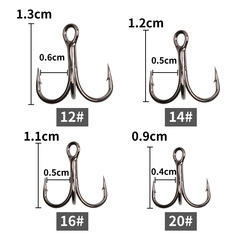 Shark Lure | 10-Pack Osgin Strong Triple No. 36 Black Nickel Three-Anchor Hook with Barbed Anchor Casting Fishing Gear