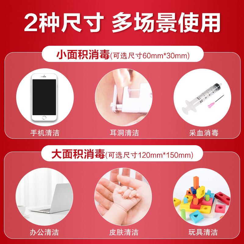 三諾安諾心アルコール綿片家庭用使い捨て消毒綿片採血傷消毒綿片50枚/箱|undefined