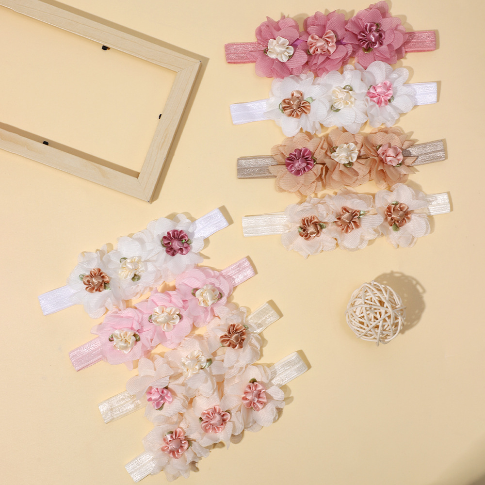Accessoires de cheveux pour enfants transfrontaliers neufs Bandeau de cheveux en mousseline de soie pour bébé européen et américain Bandeau de cheveux fin pour bébé élastique pour bébé_voghion.com