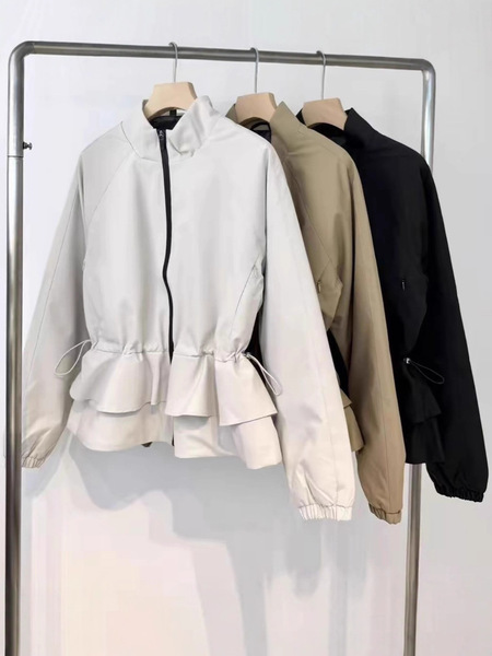Autumn down jacket for leisure with zipper
