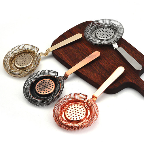 European Hawthorne bartending ice filter 304 stainless steel mesh filter Boston ice separator Strainer