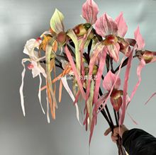 仿真花手感胶布兜兰小众轻奢花材口袋兰居家软装花艺婚庆插花兰花