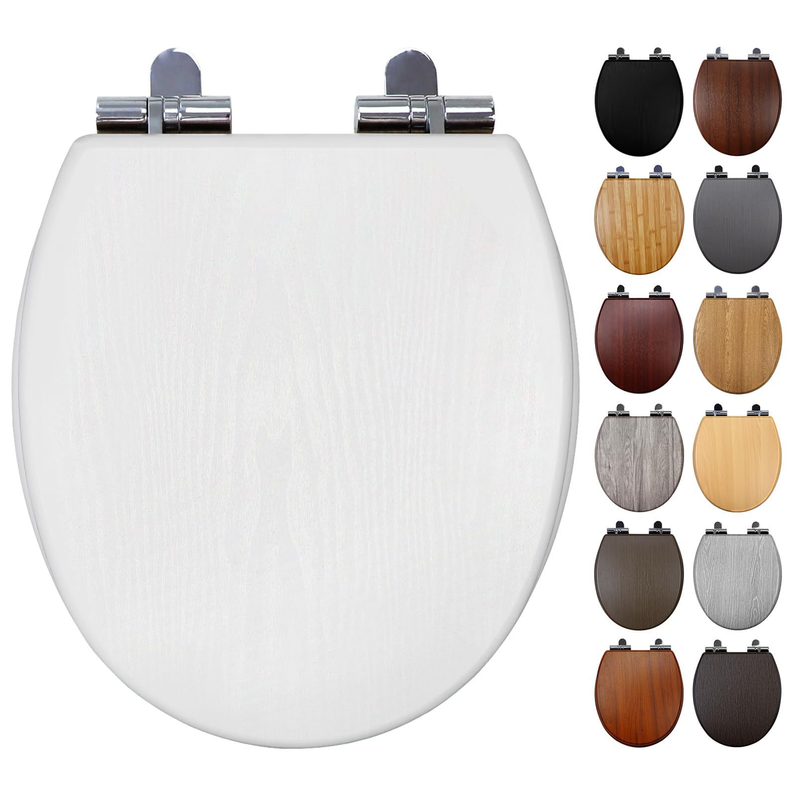Fábrica directa de 17 pulgadas tablero de densidad madera MDF cubierta de inodoro con cinta de madera de PVC