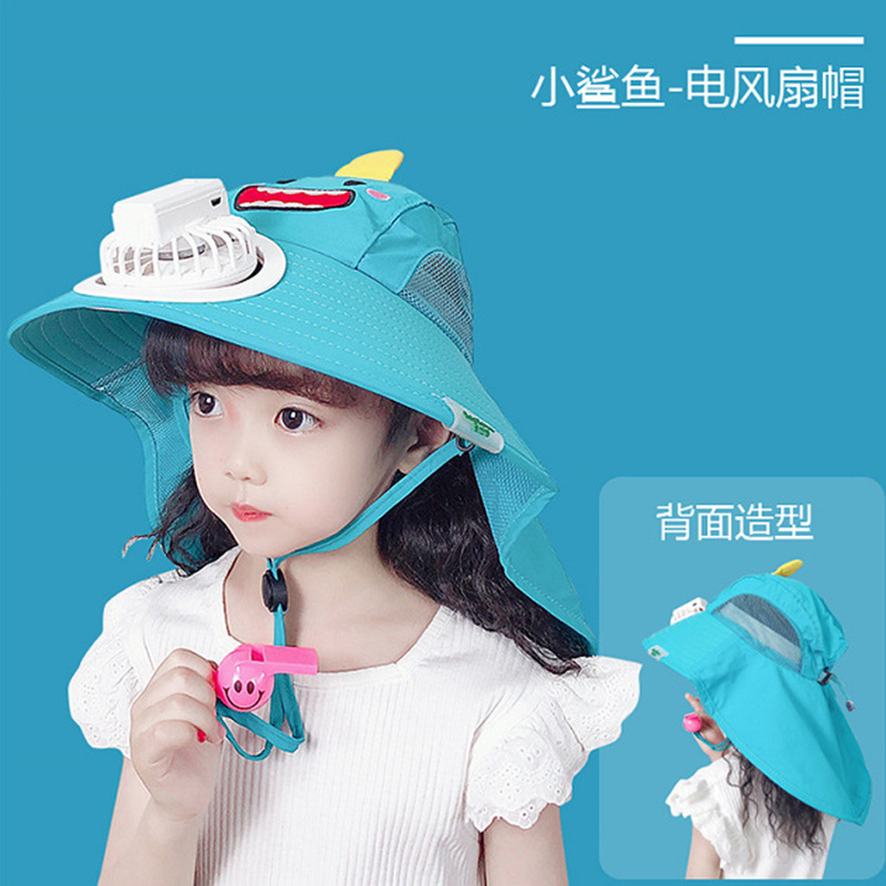 Sombrero para el sol de pato amarillo para niños Sombrero de ventilador recargable USB Sombrero de protección al aire libre Sombrero de ala grande para exteriores Sombrero de chal image 9