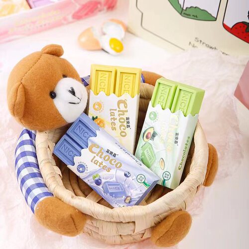 Eraser Chocolate Fruit Girly Heart Cute Editing Tool Cartoon Chocolate Fruit Shape Editing Eraser