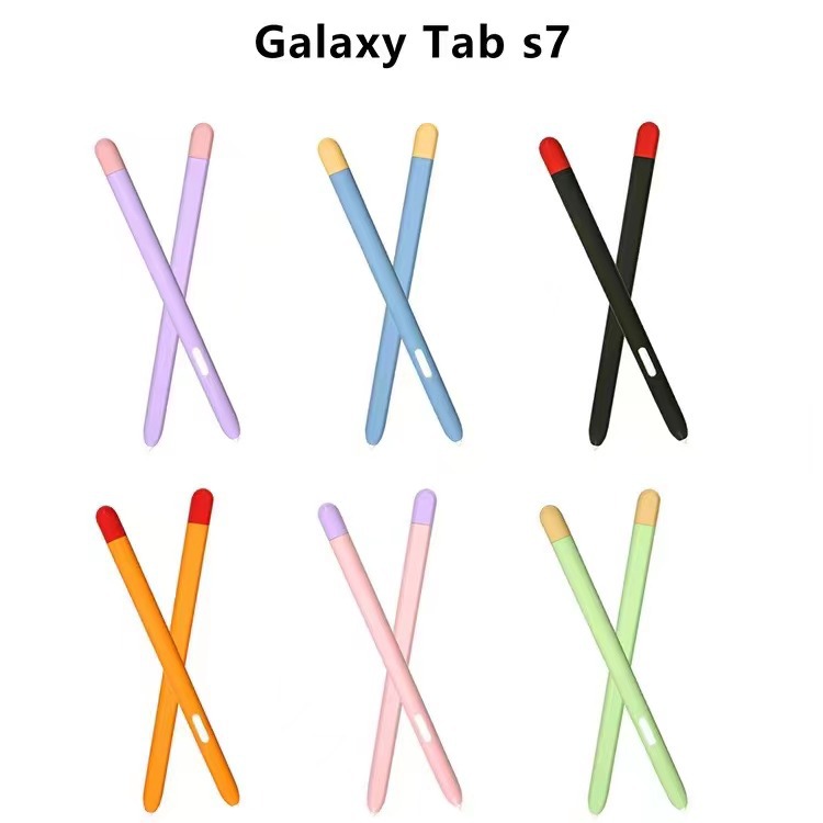 Adecuado para Samsung Galaxy caja de lápiz Galaxy Tab S7 S8/8 +/S9 + caja de lápiz de color de contraste de silicona