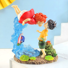 ポニョと宗介 シナリオフィギュア 岸のポニョ 悬崖の上の金魚姫 宮崎駿 アニメーションオーナメント