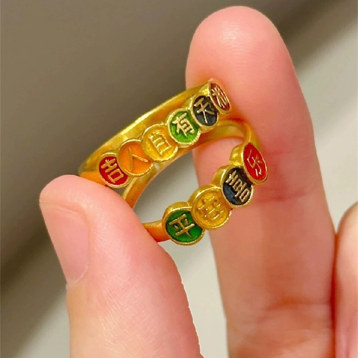 Dámsky prsteň Ping An Joy, staroveký smalt, dobré slová, národná móda, nový čínsky štýl, retro temperament, vysoko kvalitný zmyselný prsteň_voghion.com