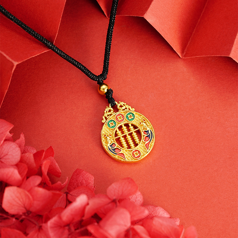 Vietnam Sha Jin Abaco You Long Round Collar estilo chino retro moneda de bronce Yiwu joyería fuente femenina al por mayor