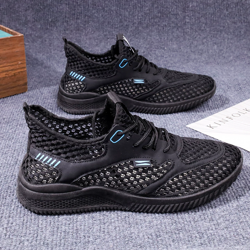 2024 мужская обувь летний новый тренд ажурная воздухопроницаемая сетчатая обувь мужская спортивная обувь повседневная сетка обувь