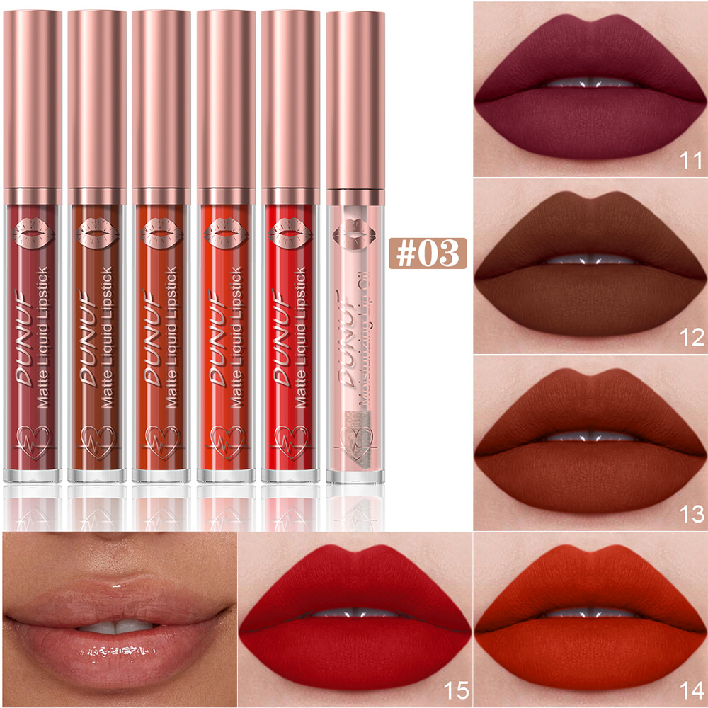 Check out DUNUF 6-tube matte waterproof long-lasting lip gloss lipstick! Disclaimer for links undefined