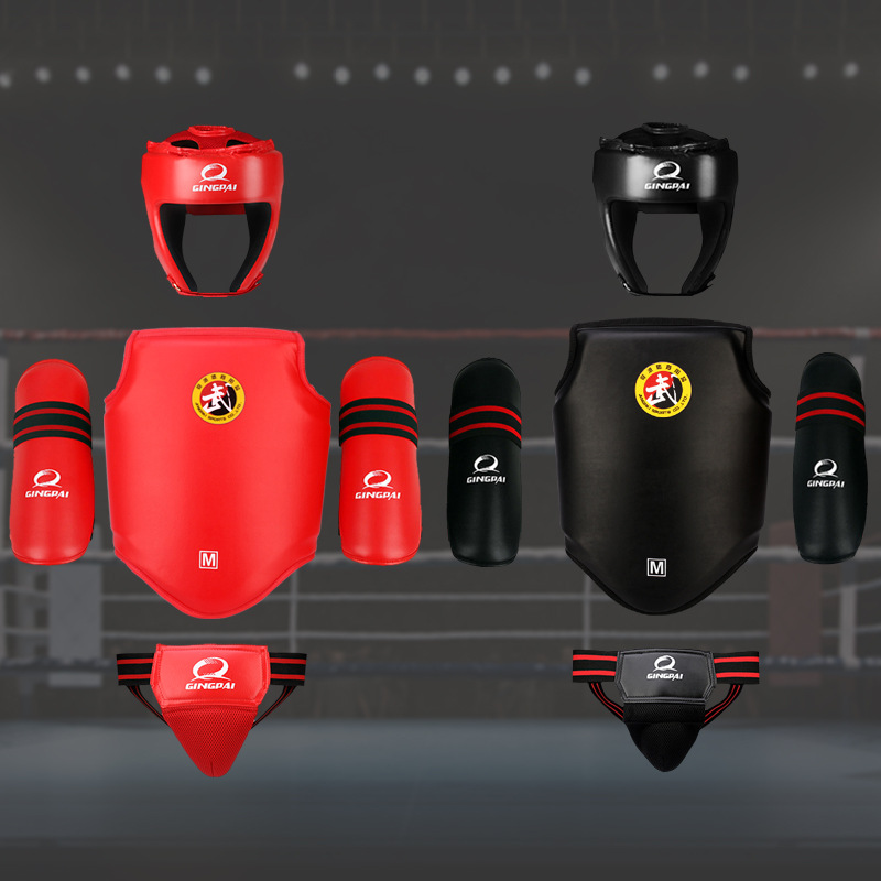 Sanda protective gear full set of children's adult training competition thickened fighting chest protection boxing suit one-time forming